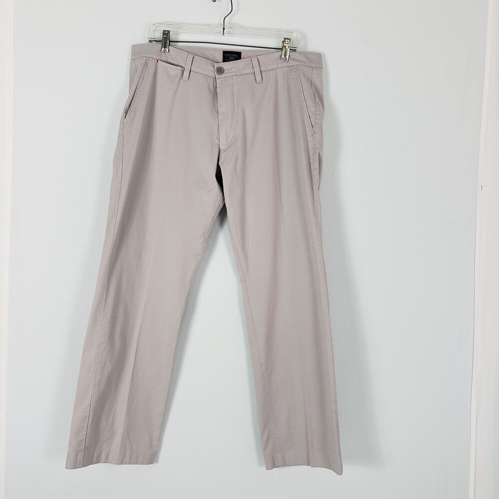 Untuckit Mens Pants Grey 36x30 Relaxed Fit Pima Cotton Spandex Chino